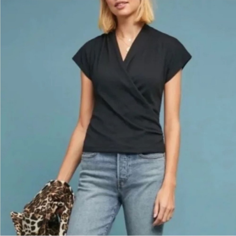 Maeve Anthropologie Black Top Size Small
